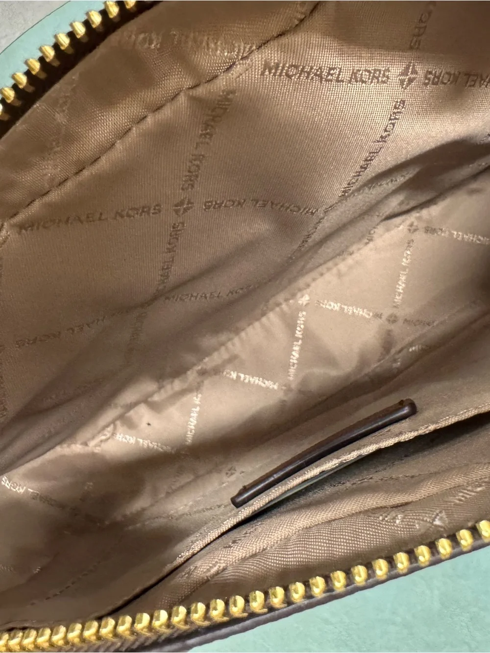 Michael Kors Brown and Tan Logo Chain crossbody adjustable Bag no tags